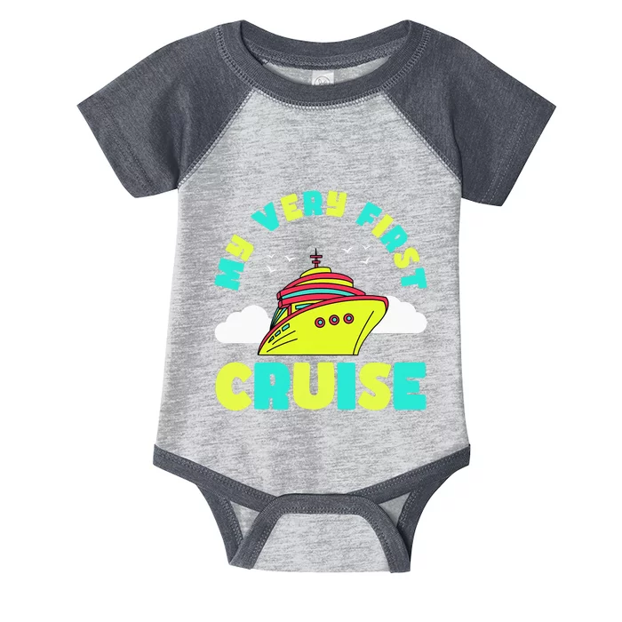 Cute My Very First Cruise Sailing Travel funny vacation Infant Baby Jersey Bodysuit