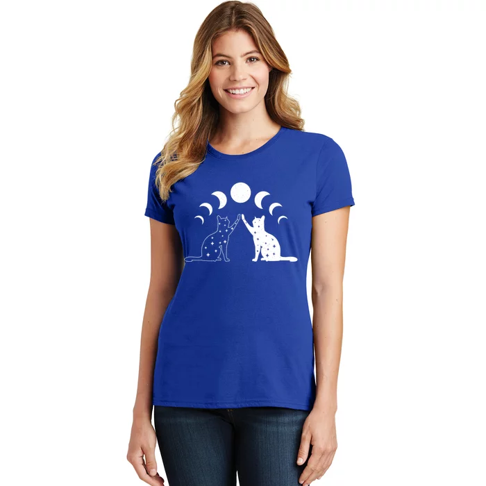 Cat Moon Vintage Witchy Cat Lovers And Celestial Enthusiasts Great Gift Women's T-Shirt