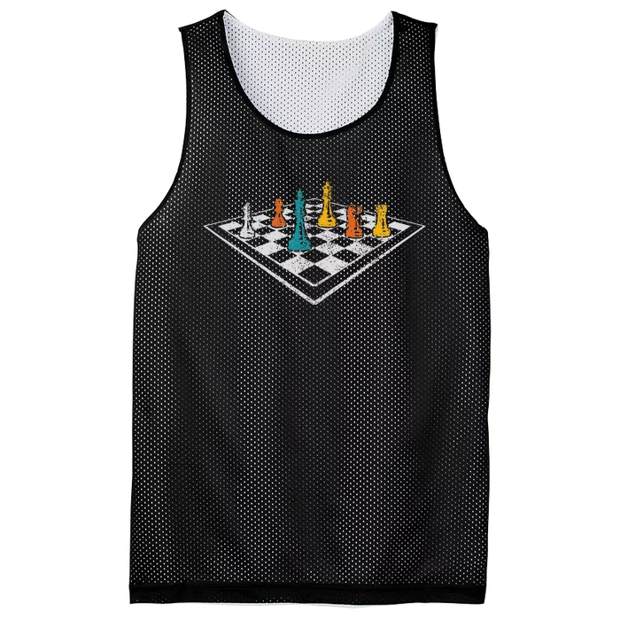 Chess Master Vintage Retro Club Chess Player Mesh Reversible Basketball Jersey Tank