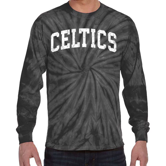 Celtics Mascot Vintage Athletic Sports Name Design Tie-Dye Long Sleeve Shirt