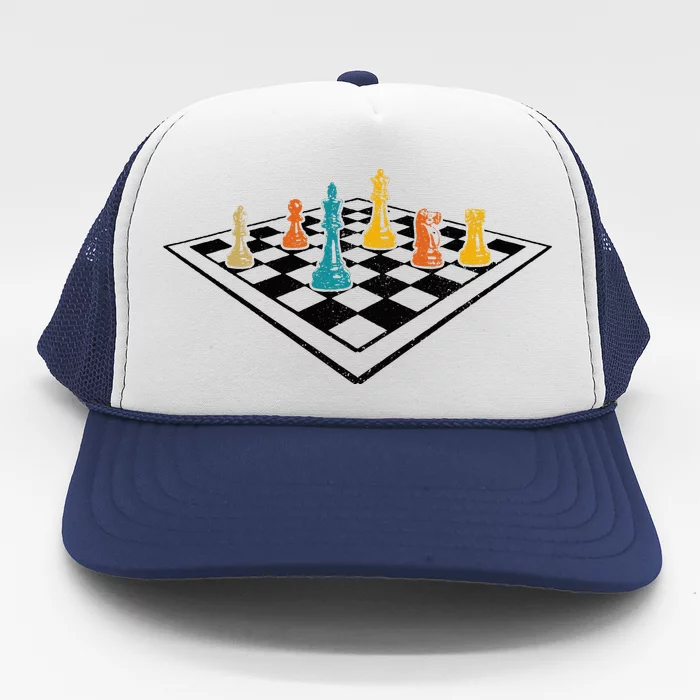 Chess Master Vintage Retro Club Chess Player Trucker Hat