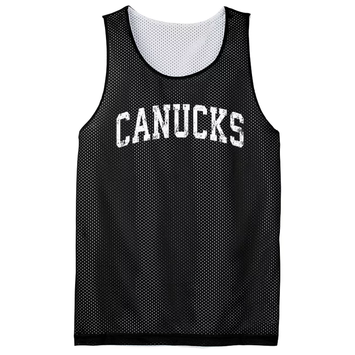 Canucks Mascot Vintage Athletic Sports Name Design Mesh Reversible Basketball Jersey Tank