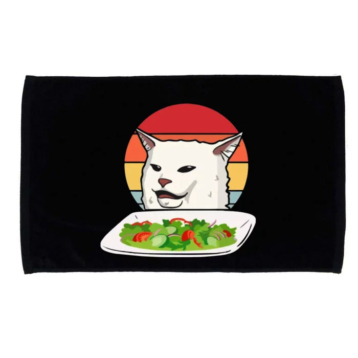 Cat Meme Woman Yelling At Cat Vintage Microfiber Hand Towel