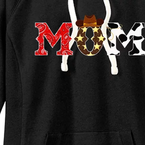 Cowboy Mom Western Rodeo Theme Kids Birthday Party Matching Women's Fleece Hoodie