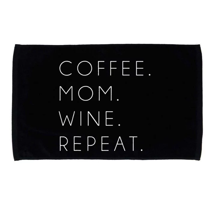 Coffee Mom Wine Repeat Funny Cute Mother's Day Gift Microfiber Hand Towel