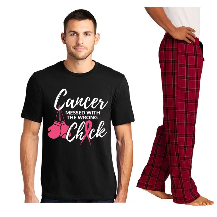 Cancer Messed With The Wrong Chick Meaningful Gift Breast Cancer Fighting Gift Pajama Set