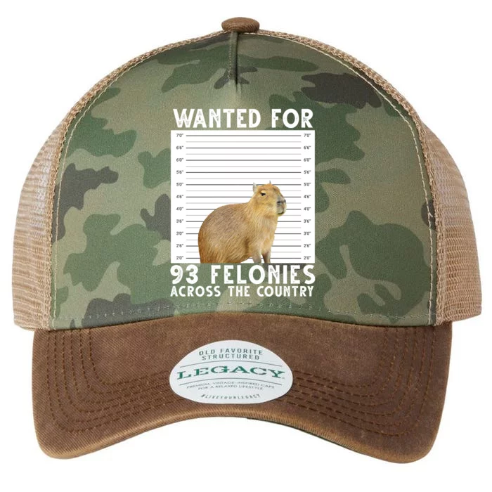 Capybara Mugshot Wanted For 93 Felonies Across The Country Legacy Tie Dye Trucker Hat