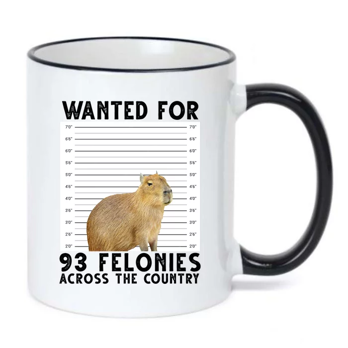 Capybara Mugshot Wanted For 93 Felonies Across The Country Black Color Changing Mug