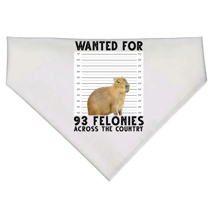 Capybara Mugshot Wanted For 93 Felonies Across The Country USA-Made Doggie Bandana