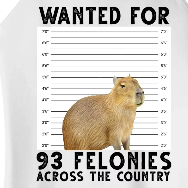 Capybara Mugshot Wanted For 93 Felonies Across The Country Women’s Perfect Tri Rocker Tank