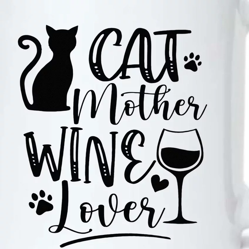 Cat Mother Wine Lover Cat Mom Cat Lady Wine Lover Drinker Black Color Changing Mug