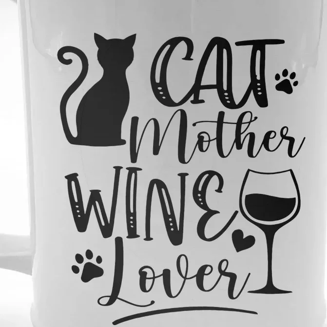 Cat Mother Wine Lover Cat Mom Cat Lady Wine Lover Drinker Front & Back Beer Stein