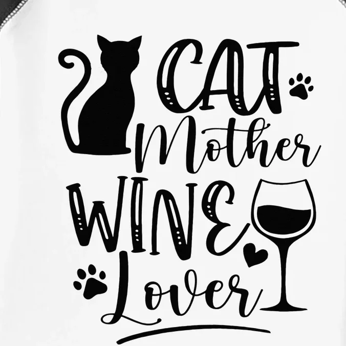 Cat Mother Wine Lover Cat Mom Cat Lady Wine Lover Drinker Infant Baby Jersey Bodysuit