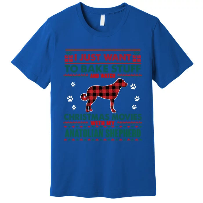 Christmas Movies With Anatolian Shepherd Dog Ugly Christmas Gift Premium T-Shirt