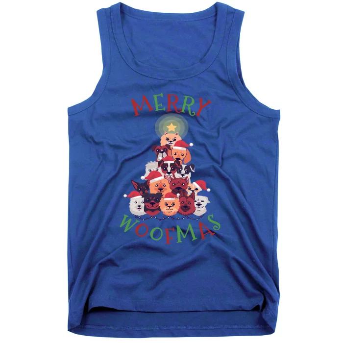 Cute Merry Woofmas Dog Xmas Tree Meaningful Gift Tank Top