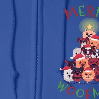 Cute Merry Woofmas Dog Xmas Tree Meaningful Gift Full Zip Hoodie