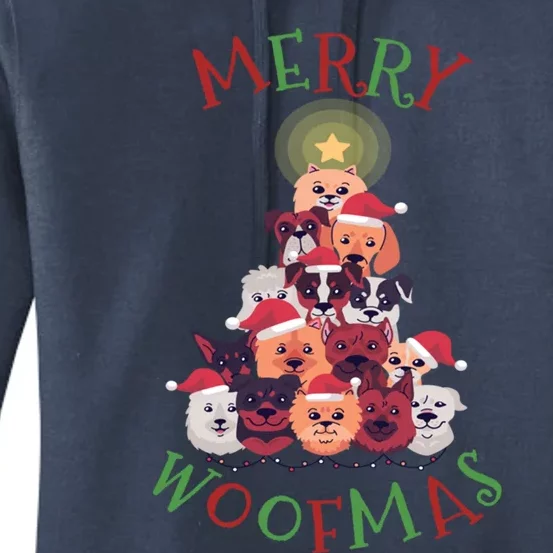 Cute Merry Woofmas Dog Xmas Tree Meaningful Gift Women's Pullover Hoodie