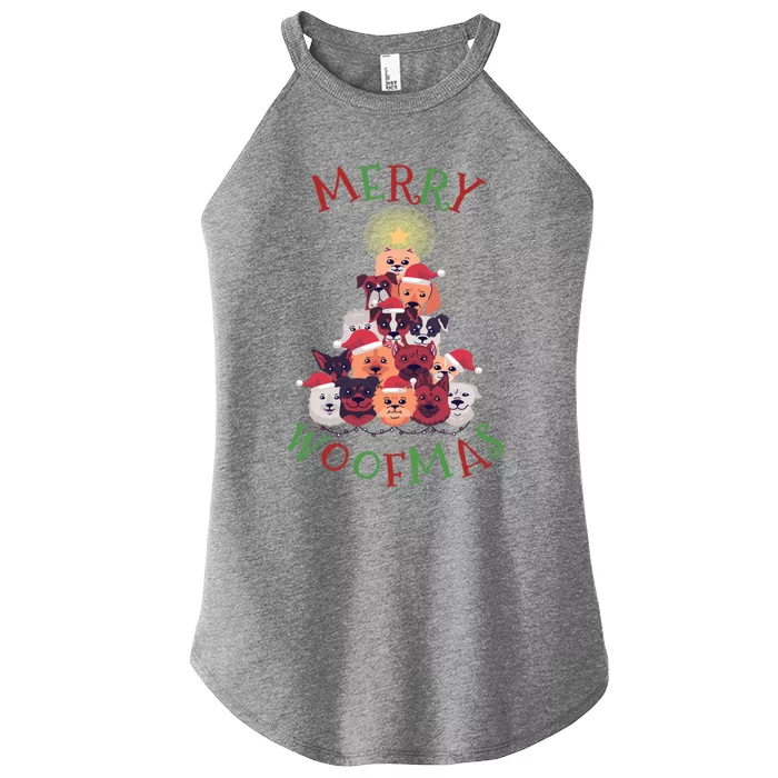 Cute Merry Woofmas Dog Xmas Tree Meaningful Gift Women’s Perfect Tri Rocker Tank