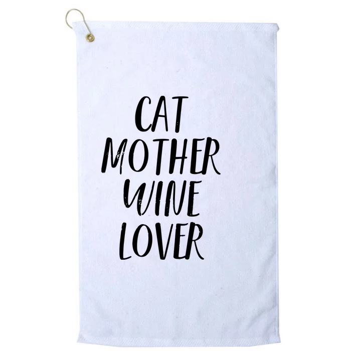 Cat Mother Wine Lover Funny Pet Cat Wine Gift Platinum Collection Golf Towel