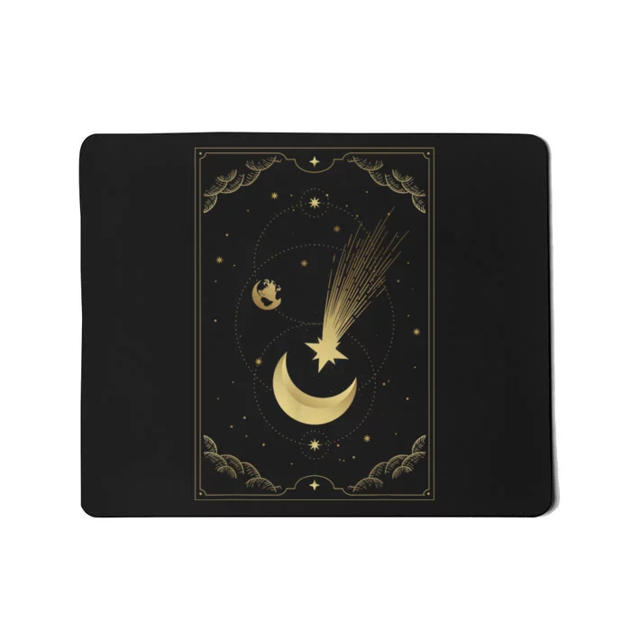 Crescent Moon With Shooting Star Tarot Card Mousepad