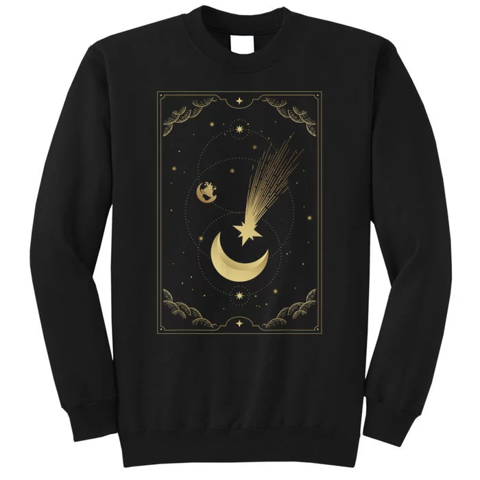 Crescent Moon With Shooting Star Tarot Card Tall Sweatshirt