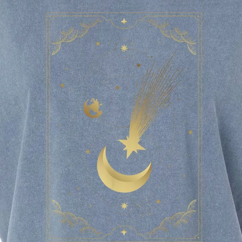 Crescent Moon With Shooting Star Tarot Card Garment-Dyed Women's Muscle Tee