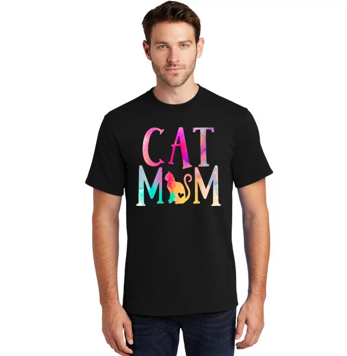 Cat Mom Water Color Funny Cat Owner Woman Mothers Day Tall T-Shirt