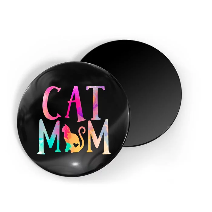 Cat Mom Water Color Funny Cat Owner Woman Mothers Day Magnet