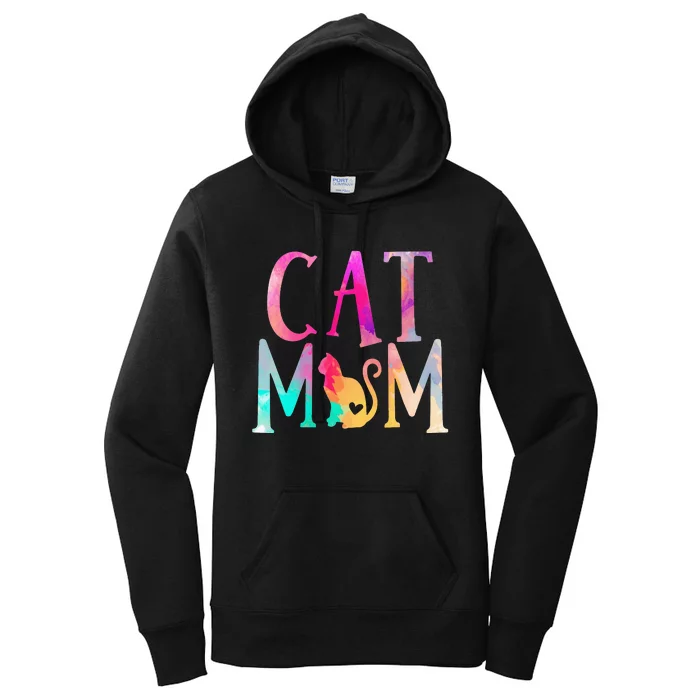 Cat Mom Water Color Funny Cat Owner Women's Pullover Hoodie