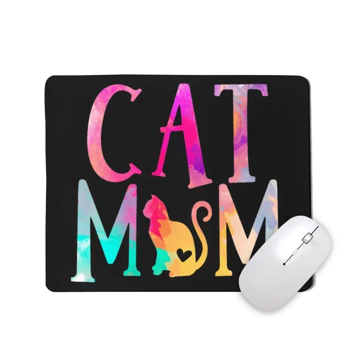 Cat Mom Water Color Funny Cat Owner Mousepad