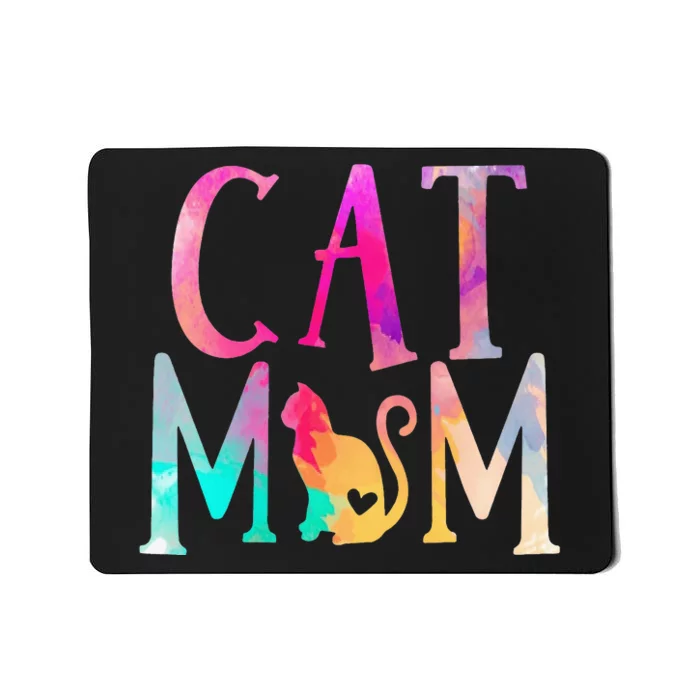 Cat Mom Water Color Funny Cat Owner Mousepad