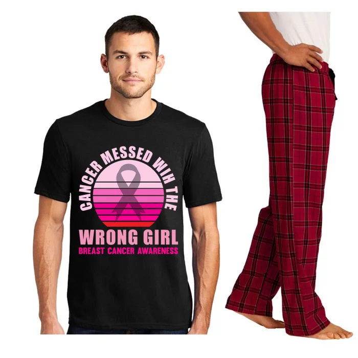 Cancer Messed Wih The Wrong Breast Cancer Awareness Great Gift Pajama Set