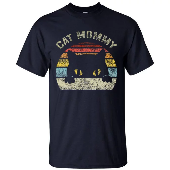 Cat Mommy Women Vintage Retro Black Cats Mom Mothers Day Tall T-Shirt