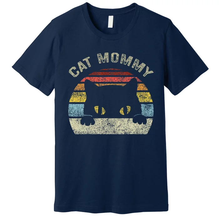 Cat Mommy Women Vintage Retro Black Cats Mom Mothers Day Premium T-Shirt