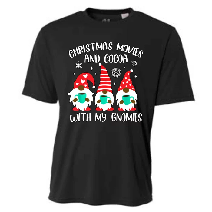 Christmas Movies With My Gnomies African American Gnome Cute Gift Cooling Performance Crew T-Shirt