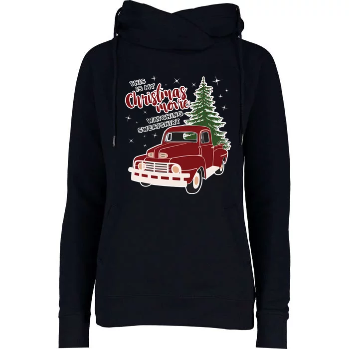 Christmas Movie Watching Hoodie for Adults, Vintage Truck Womens Funnel Neck Pullover Hood