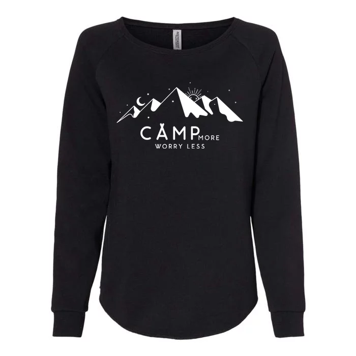 Camp More Worry Less Mountain Nature Womens California Wash Sweatshirt