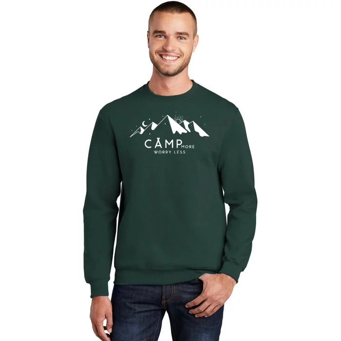 Camp More Worry Less Mountain Nature Sweatshirt