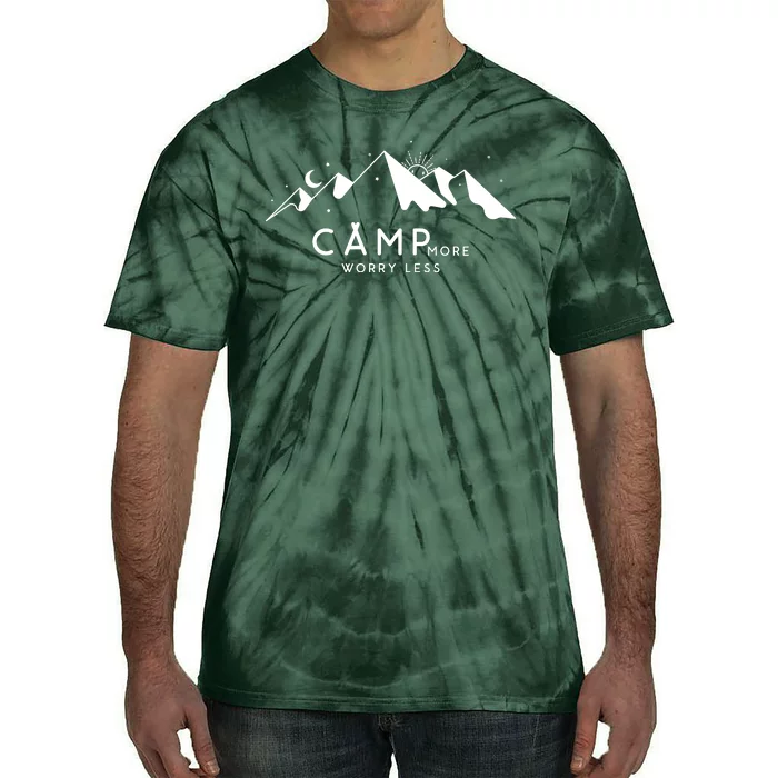 Camp More Worry Less Mountain Nature Tie-Dye T-Shirt