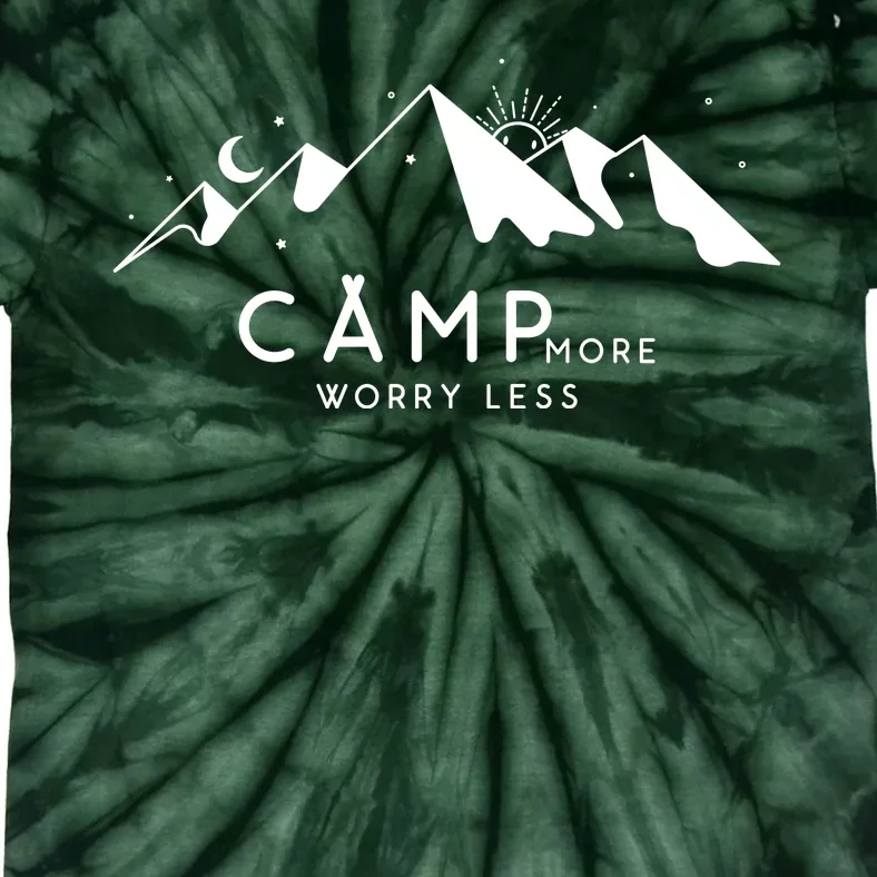 Camp More Worry Less Mountain Nature Tie-Dye T-Shirt