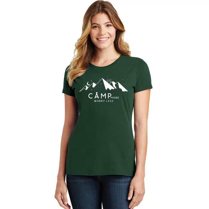 Camp More Worry Less Mountain Nature Women's T-Shirt