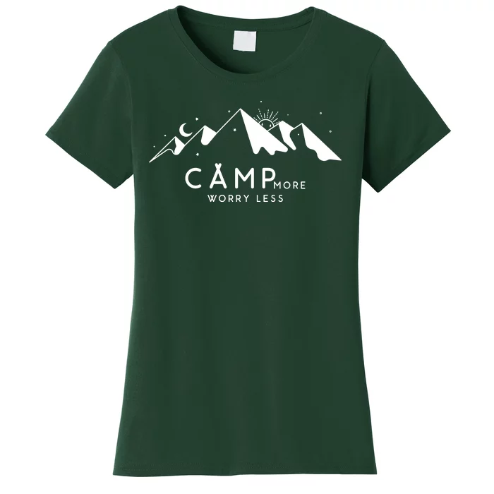 Camp More Worry Less Mountain Nature Women's T-Shirt