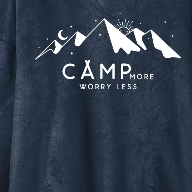 Camp More Worry Less Mountain Nature Hooded Wearable Blanket