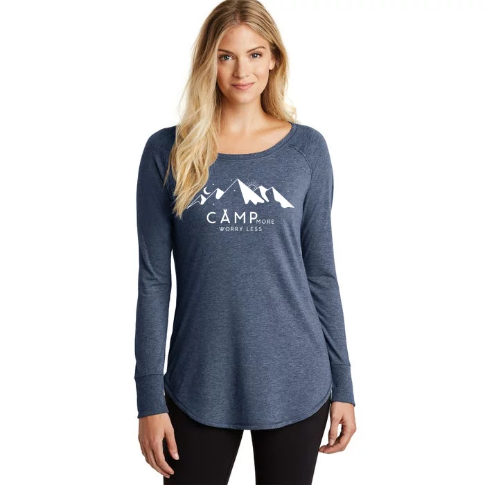 Camp More Worry Less Mountain Nature Women's Perfect Tri Tunic Long Sleeve Shirt