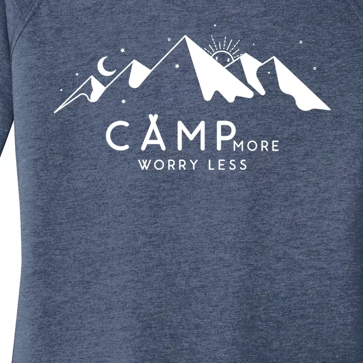 Camp More Worry Less Mountain Nature Women's Perfect Tri Tunic Long Sleeve Shirt