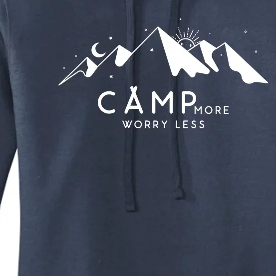 Camp More Worry Less Mountain Nature Women's Pullover Hoodie