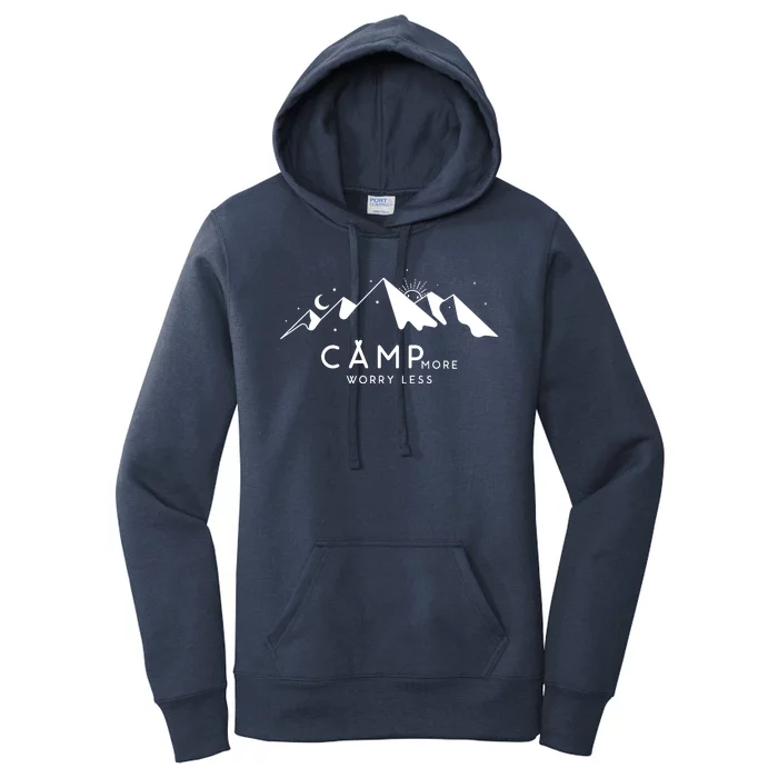 Camp More Worry Less Mountain Nature Women's Pullover Hoodie