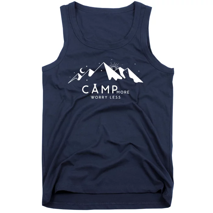 Camp More Worry Less Mountain Nature Tank Top