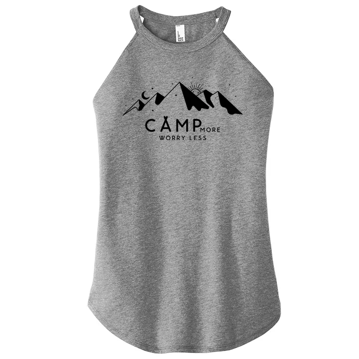 Camp More Worry Less Mountain Nature Women’s Perfect Tri Rocker Tank