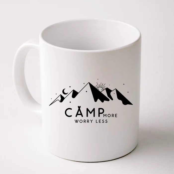 Camp More Worry Less Mountain Nature Front & Back Coffee Mug